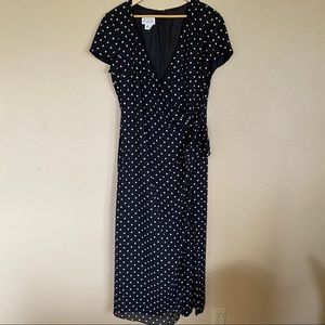 VINTAGE David Warren Black Wrap Dress